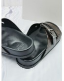 BERLUTI EGIO SCRITTO LEATHER SANDALS SIZE 6 -FULL SET-