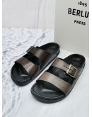 BERLUTI EGIO SCRITTO LEATHER SANDALS SIZE 6 -FULL SET-