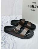 BERLUTI EGIO SCRITTO LEATHER SANDALS SIZE 6 -FULL SET-