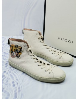 GUCCI HIGHTOP TIGER LEATHER SNEAKERS SIZE 10 1/2
