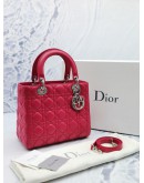 (RAYA SALE) CHRISTIAN DIOR LADY DIOR MEDIUM LAMBSKIN BAG WITH STRAP -FULL SET-