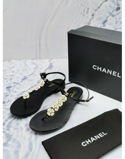 (RAYA SALE) CHANEL LEATHER SANDALS SIZE 37