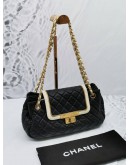 (RAYA SALE) CHANEL EAST WEST MADEMOISELLE ACCORDIN QUILTED LAMBSKIN LEATHER FLAP BAG 