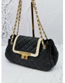 (RAYA SALE) CHANEL EAST WEST MADEMOISELLE ACCORDIN QUILTED LAMBSKIN LEATHER FLAP BAG 