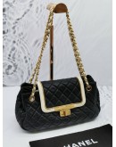 (RAYA SALE) CHANEL EAST WEST MADEMOISELLE ACCORDIN QUILTED LAMBSKIN LEATHER FLAP BAG 