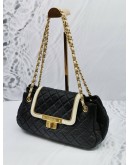 (RAYA SALE) CHANEL EAST WEST MADEMOISELLE ACCORDIN QUILTED LAMBSKIN LEATHER FLAP BAG 