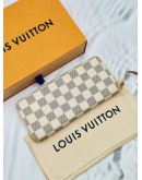 (RAYA SALE) LOUIS VUITTON CLEMENCE DAMIER AZUR CANVAS LONG WALLET -FULL SET-