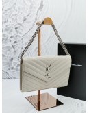 (RAYA SALE) YSL SAINT LAURENT ENVELOPE GRAINED CALFSKIN LEATHER WALLET ON CHAIN -FULL SET-