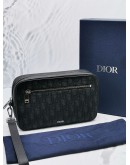 (RAYA SALE) CHRISTIAN DIOR BLACK OBLIQUE CANVAS TOILETRY POUCH -FULL SET-