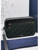 (RAYA SALE) CHRISTIAN DIOR BLACK OBLIQUE CANVAS TOILETRY POUCH -FULL SET-