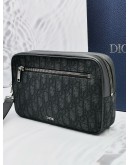 (RAYA SALE) CHRISTIAN DIOR BLACK OBLIQUE CANVAS TOILETRY POUCH -FULL SET-