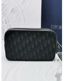 (RAYA SALE) CHRISTIAN DIOR BLACK OBLIQUE CANVAS TOILETRY POUCH -FULL SET-