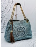 (RAYA SALE) GUCCI BLUE DENIM MEDIUM SOHO BAG