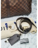 LOUIS VUITTON KEEPALL BANDOULIERE 55 DAMIER EBENE CANVAS BAG WITH STRAP