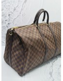 LOUIS VUITTON KEEPALL BANDOULIERE 55 DAMIER EBENE CANVAS BAG WITH STRAP