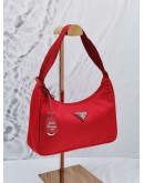 PRADA RE-EDITION 2000 RED TESSUTO NYLON SHOULDER BAG