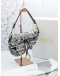 CHRISTIAN DIOR BLUE DIOR DE JAUY EMBROIDERY SADDLE BAG -FULL SET-