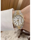 ROLEX OYSTER PERPETUAL DATEJUST 18K YELLOW GOLD DIAMOND DIAL REF 16233 36MM AUTOMATIC UNISEX WATCH