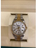 ROLEX OYSTER PERPETUAL DATEJUST 18K YELLOW GOLD DIAMOND DIAL REF 16233 36MM AUTOMATIC UNISEX WATCH