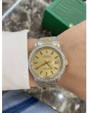 ROLEX OYSTER PERPETUAL DATEJUST 18K YELLOW GOLD REF 1601 36MM AUTOMATIC UNISEX WATCH