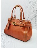 GUCCI COPPER LEATHER WITH GG LOGO RUNNING TOTE BAG