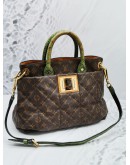 LOUIS VUITTON LIMITED EDITION MONOGRAM CANVAS PYTHON & OSTRICH ETOILE EXOTIQUE TOTE HANDLE BAG