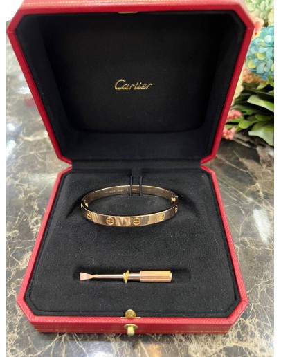 CARTIER LOVE BRACELET 750 ROSE GOLD SIZE 17