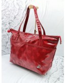 AGNES B RED PATENT LEATHER TOTE BAG