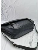 GUCCI BLACK GG IMPRIME MONOGRAM FLAP MESSENGER BAG