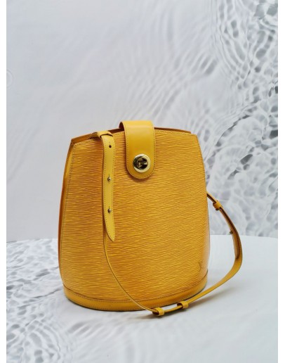 LOUIS VUITTON CLUNY YELLOW EPI LEATHER SHOULDER BAG