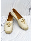 TORY BURCH ELEANOR CALFSKIN LEATHER ESPADRILLES SIZE 7M