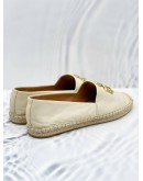 TORY BURCH ELEANOR CALFSKIN LEATHER ESPADRILLES SIZE 7M