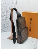 LOUIS VUITTON AVENUE MONOGRAM MACASSAR CANVAS SLING BAG -FULL SET-