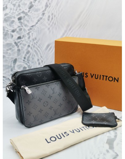 LOUIS VUITTON MONOGRAM ECLIPSE CANVAS & REVERSE CANVAS TRIO MESSENGER -FULL SET-