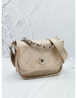 CHANEL QUILTED IRIDESCENT CALFSKIN SMALL JUNGLE STROLL BAG