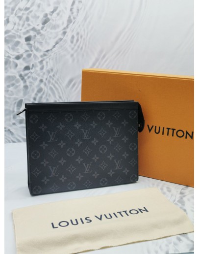 LOUIS VUITTON MONOGRAM ECLIPSE CANVAS POCHETTE VOYAGE -FULL SET-