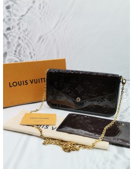 LOUIS VUITTON FELICIE POCHETTE MONOGRAM VERNIS -FULL SET-