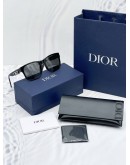 (BRAND NEW) CHRISTIAN DIOR DIORB23 S2F BLACK RECTANGULAR SUNGLASSES -FULL SET-