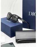 (BRAND NEW) CHRISTIAN DIOR DIORB23 S2F BLACK RECTANGULAR SUNGLASSES -FULL SET-