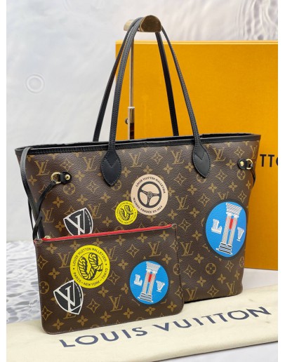 LOUIS VUITTON NEVERFULL MM WORLD TOUR MONOGRAM CANVAS BAG -FULL SET-