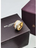 BOUCHERON 18K YELLOW, ROSE & WHITE GOLD CLASSIQUE LARGE RING -FULL SET-