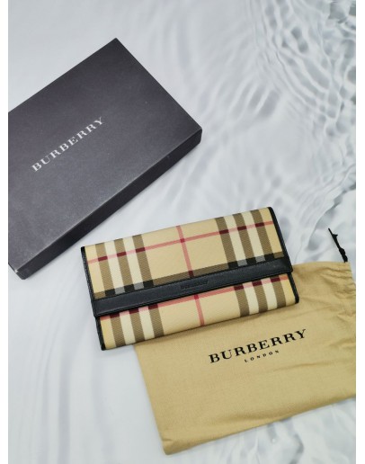 BURBERRY NOVA CHECK CONTINENTAL LONG WALLET -FULL SET-