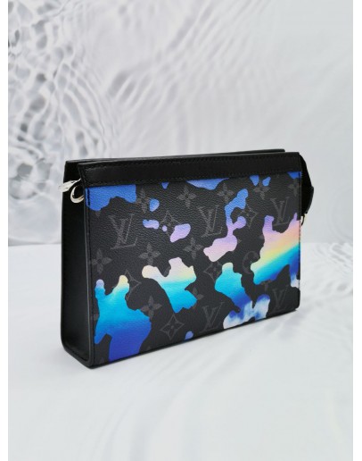 LOUIS VUITTON CLUTCH SUNRISE MONOGRAM ECLIPSE CANVAS