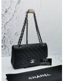 CHANEL CLASSIC MEDIUM DOUBLE FLAP BAG IN CAVIAR LEATHER SHW