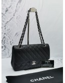 CHANEL CLASSIC MEDIUM DOUBLE FLAP BAG IN CAVIAR LEATHER SHW