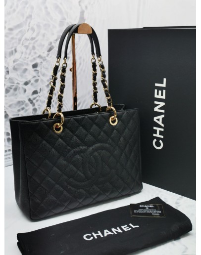 CHANEL GST CAVIAR LEATHER GHW -FULL SET-