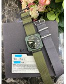 BELL & ROSS BRS-98 LIMITED GREEN REF BRS-98-CK 39MM QUARTZ YEAR 2016 WATCH -FULL SET-