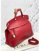 FURLA PIPER LARGE COWHIDE LEATHER HANDBAG WITH STRAP