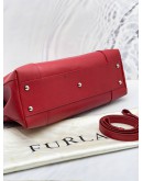 FURLA PIPER LARGE COWHIDE LEATHER HANDBAG WITH STRAP