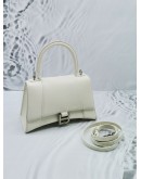 BALENCIAGA HOURGLASS S GRAINED CALFSKIN LEATHER TOP HANDLE BAG